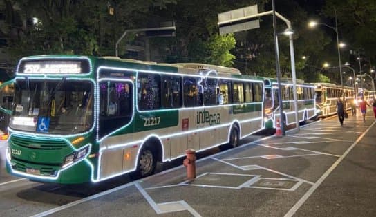 Imagem de Trenó do Papai Noel ta diferente! ônibus de Salvador ganham decoração especial de Natal