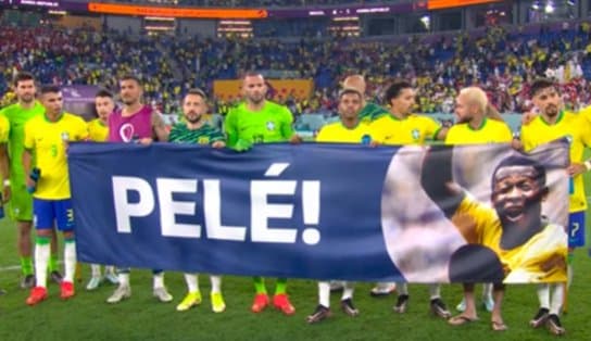 Imagem de Jogadores homenageiam Pelé após vitória sobre a Coreia; 'que a gente possa ser campeão por ele', diz Vini Jr.