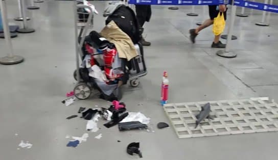 Imagem de Mala de passageiro explode em aeroporto de Guarulhos por causa de lata de spray 