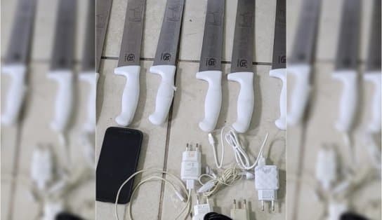 Imagem de Guardas encontram facas arremessadas para dentro de penitenciária da Mata Escura