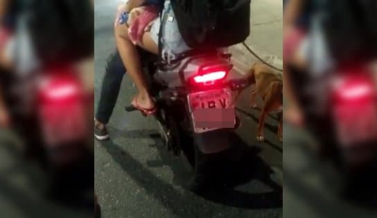 Imagem de ASSISTA! Motociclista arrasta cachorro em Salvador e é repreendido; "vou amarrar você também" 