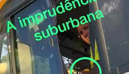 Imagem de Motorista de ônibus é flagrado dirigindo com lata de cerveja na mão na Suburbana 