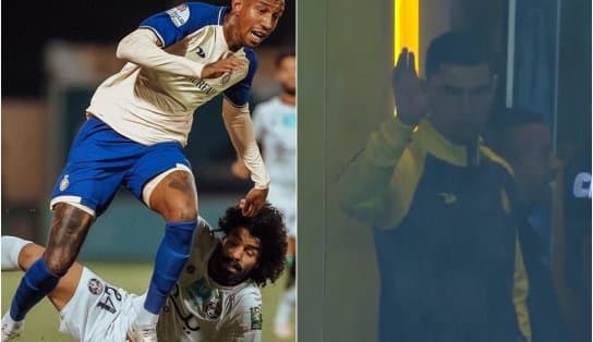 Imagem de Sem poder estrear, CR7 assiste vitória do Al-Nassr com gols de Talisca