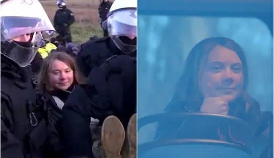 Imagem de Ativista Greta Thunberg é presa após protesto na Alemanha; veja momento