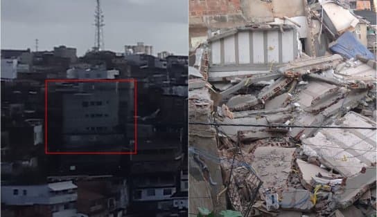 Imagem de Confira o antes e o depois do prédio de três andares que desabou no bairro da Federação 