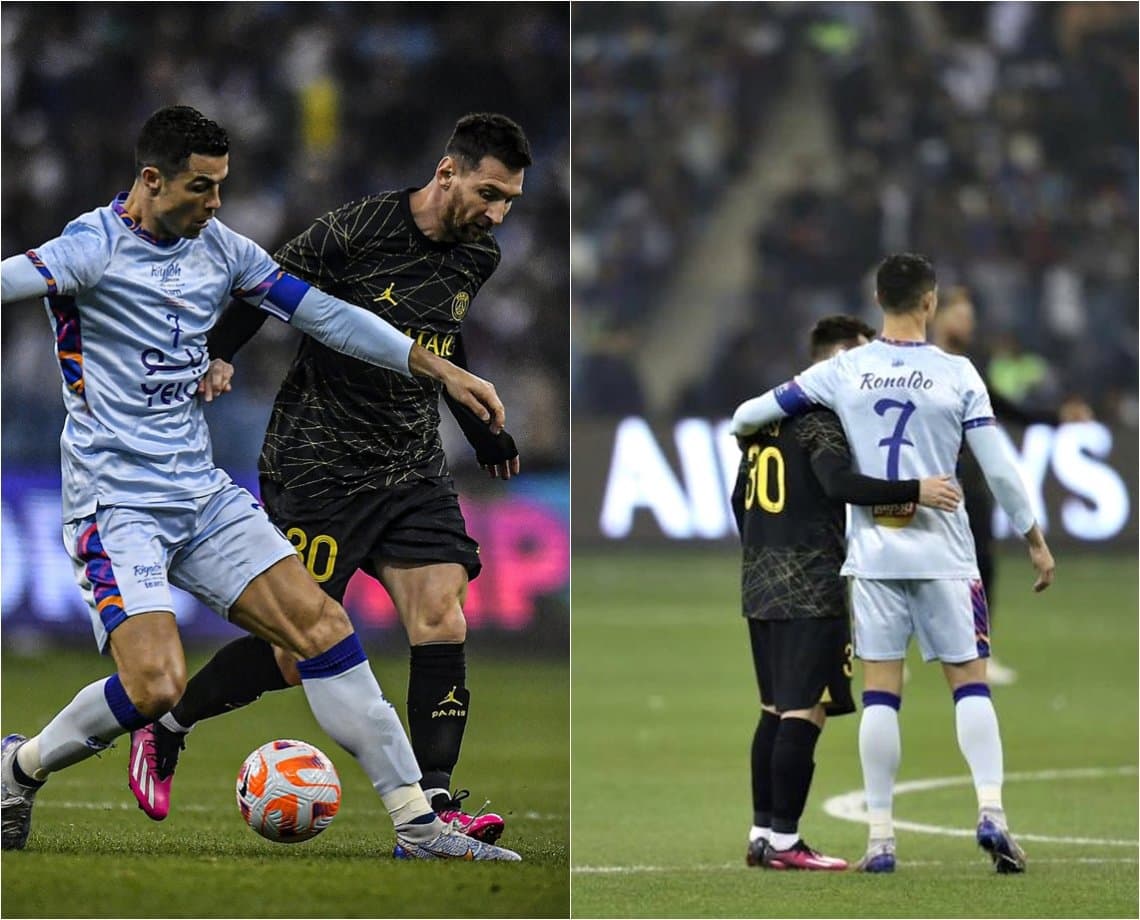 Confronto de equipes de CR7 e Messi tem nove bolas na rede, com direito a gol de Talisca