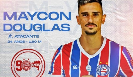 Imagem de Bahia anuncia contratação do atacante Maycon Douglas para a temporada