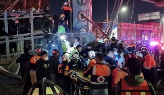 Imagem de Tragédia no México: queda de viaduto por onde passava metrô deixa mais de 20 mortos e, pelo menos, 70 feridos