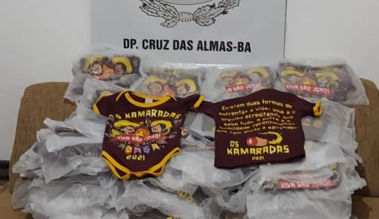 Imagem de Nada de festa: polícia apreende camisas de bloco junino marcado para sair nas ruas de Cruz das Almas