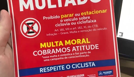 Imagem de Motorista que desrespeitar o espaço do ciclista poderá levar multa moral em Salvador; entenda