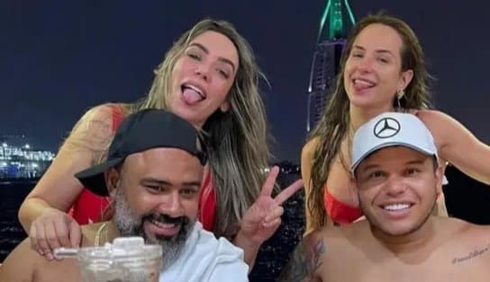 Imagem de Tierry e Gabi Martins aparecem ao lado de Danilo Dubaiano, foragido da Justiça baiana por golpe milionário 