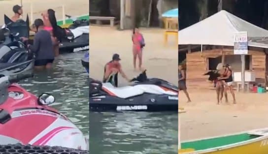 Imagem de Confusão do Jet Ski: veja o vídeo completo da agressão a mulher na praia de Aratu que viralizou nas redes sociais