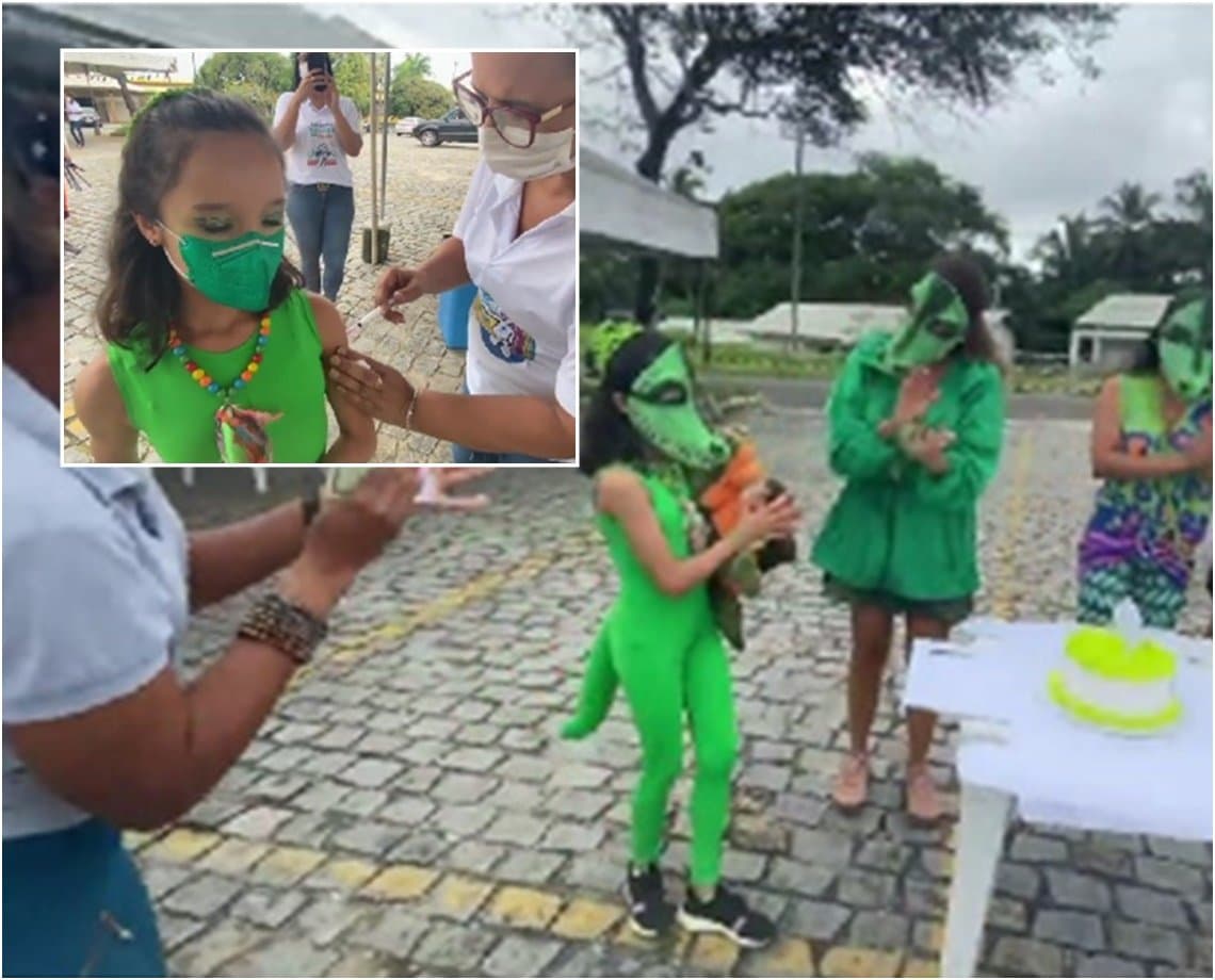 'Crocodilo eu sou': caçula de Daniela Mercury faz 12 anos com "festa do jacaré" e 1ª dose da vacina contra Covid; vídeo