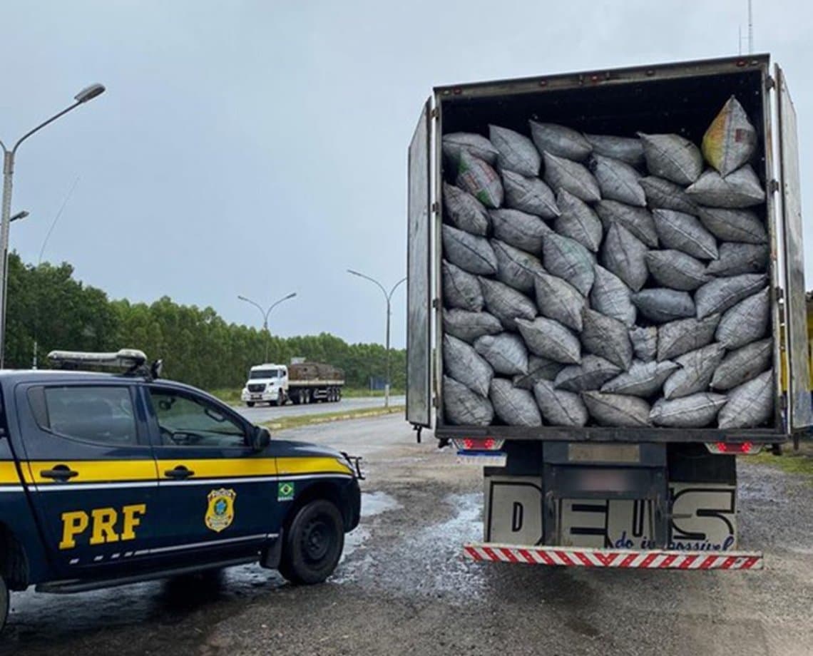 Todo errado! Sem carteira de habilitação, motorista de 18 anos é flagrado pela PF  transportando carvão vegetal sem licença