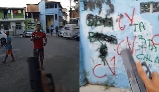 Imagem de Guerra de facção na Divinéia! Grupo de Feira Santana se une ao CV, expulsa BDM e faz vídeos mostrando criminosos