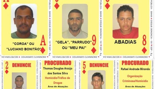 Imagem de Envolvidos com tráfico de drogas e homicídios são novas "cartas" no Baralho do Crime da SSP	