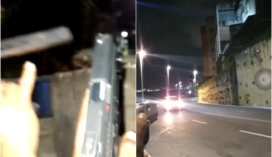 Imagem de Ao lado de mansão de luxo na Gamboa, bandidos apontam armas para carros e filmam tudo; “até o túnel tá ativado"