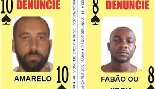 Imagem de Traficantes "Amarelo" e "Jibóia" são os novos integrantes do Baralho do Crime da SSP-BA; confira 