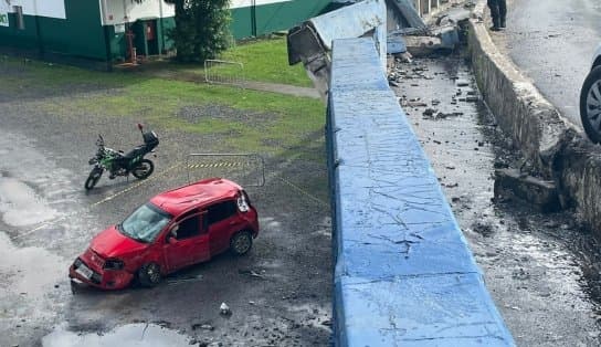 Imagem de Motorista perde controle da direção e carro acaba caindo de viaduto, em Salvador; veja vídeo