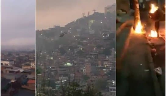 Imagem de Vídeo: no Complexo do Alemão, moradores relatam 'cenário de guerra' durante operação; suspeitos atiram contra helicóptero da polícia 