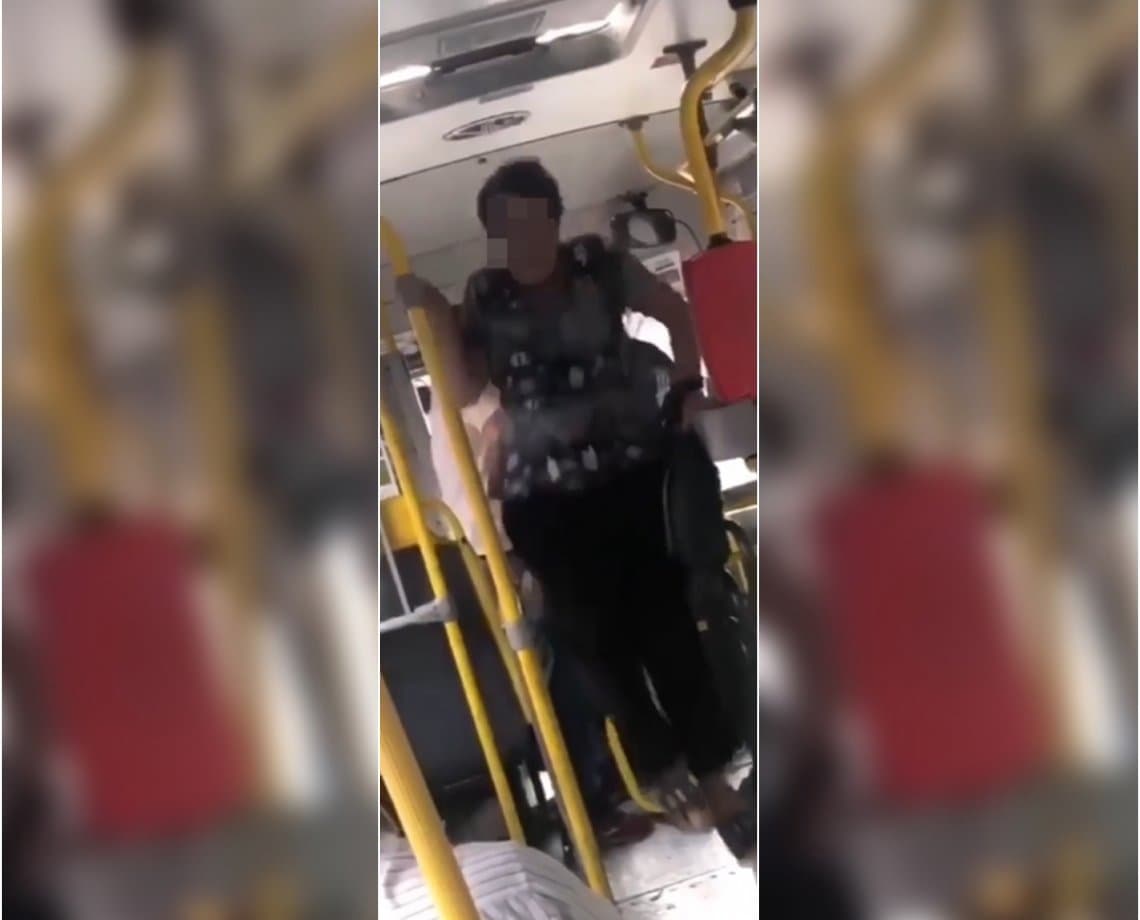 Fugindo de briga, idosa surpreende ao precisar pular catraca de "busu" e vídeo viraliza; assista  