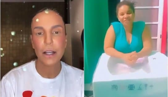 Imagem de Ivete presenteia fã com máquina de lavar e ela agradece: "muito emocionada"; veja vídeo