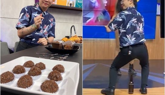 Imagem de "Te amo, gata!": coreano pagodeiro experimenta brigadeiro e dança "na boquinha da garrafa" no Cidade Aratu; confira