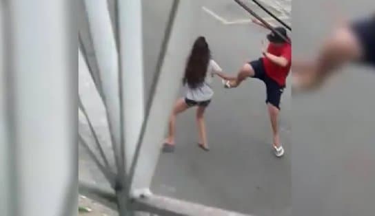 Imagem de Mulher é agredida por companheiro no meio da rua; “Meu amor, você vai me matar?”