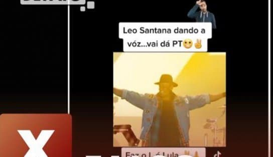 Imagem de FALSO: Música de Leo Santana não é de apoio ao PT ou a Lula