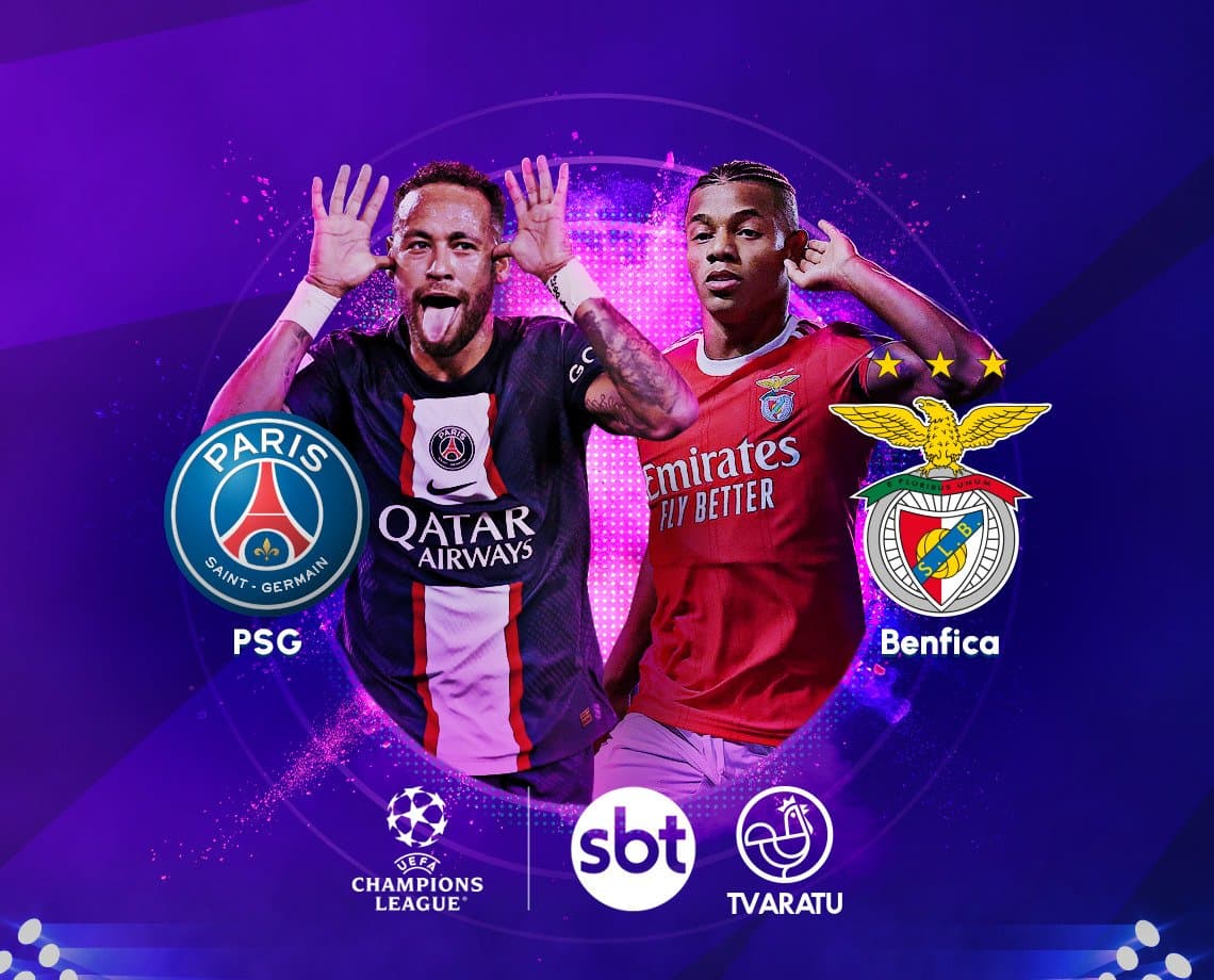 TV Aratu transmite Paris Saint German e Benfica pela Liga dos Campeões da UEFA 