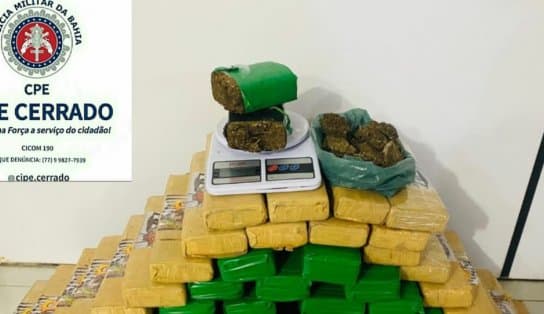 Imagem de PM apreende 54 kg de maconha no interior Bahia, suspeito recebeu dinheiro para armazenar as drogas