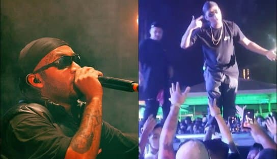 Imagem de Rapper Orochi xinga fã durante show após homem não devolver microfone: “mete o pé, não f*de”