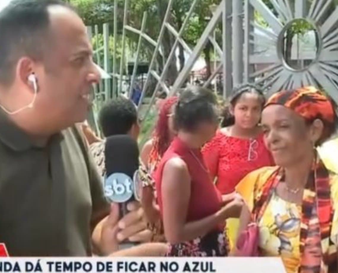 Senhora dá resposta inusitada ao repórter Jorge Araújo, da TV Aratu: 'confiança entrou no c*'; assista